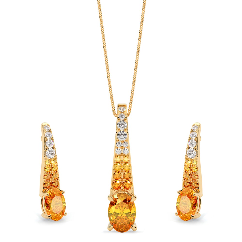 Sunset Sparkle Gemstone Pendant Set