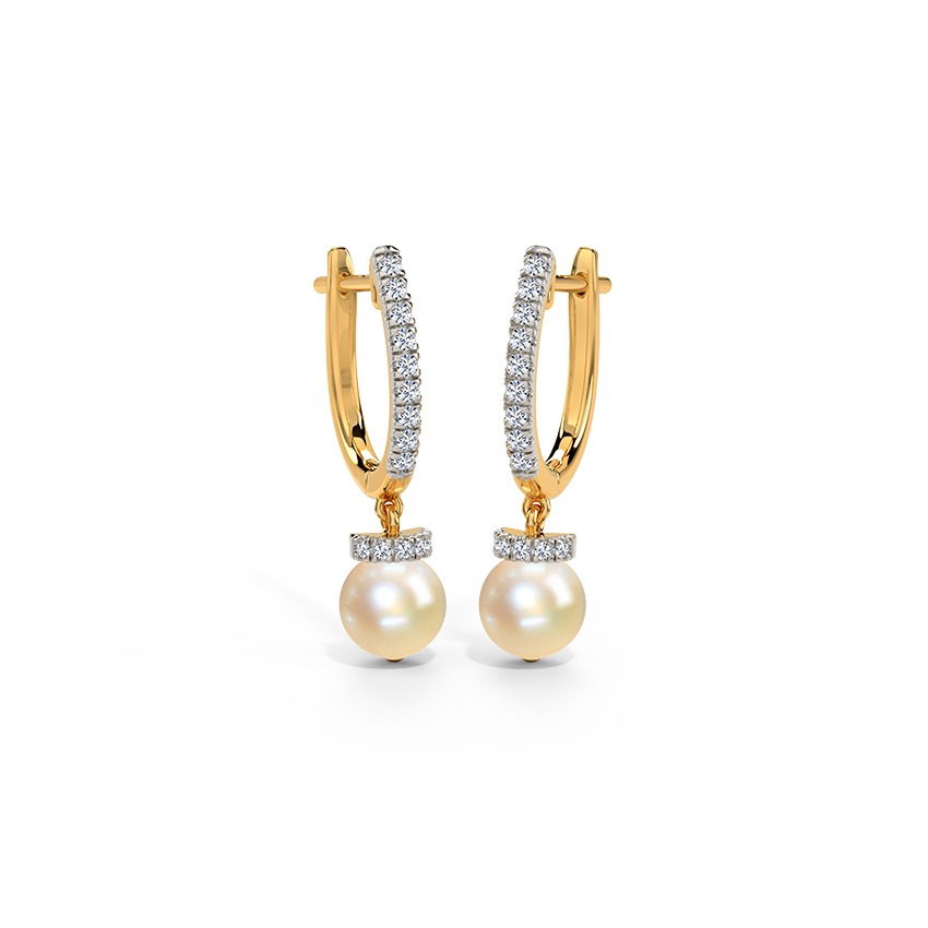 Bella Diamond with Pearl hoops Earring