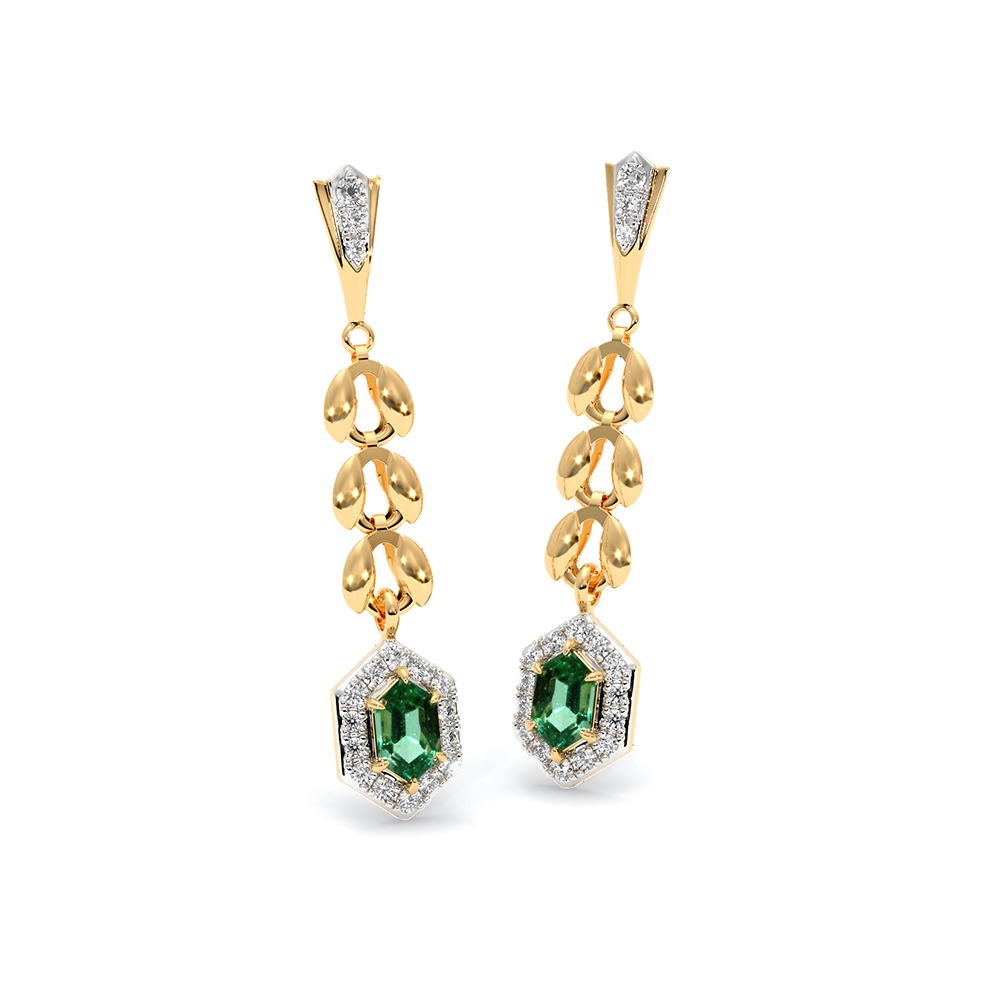Golden Briar Gemstone Drop Earrings