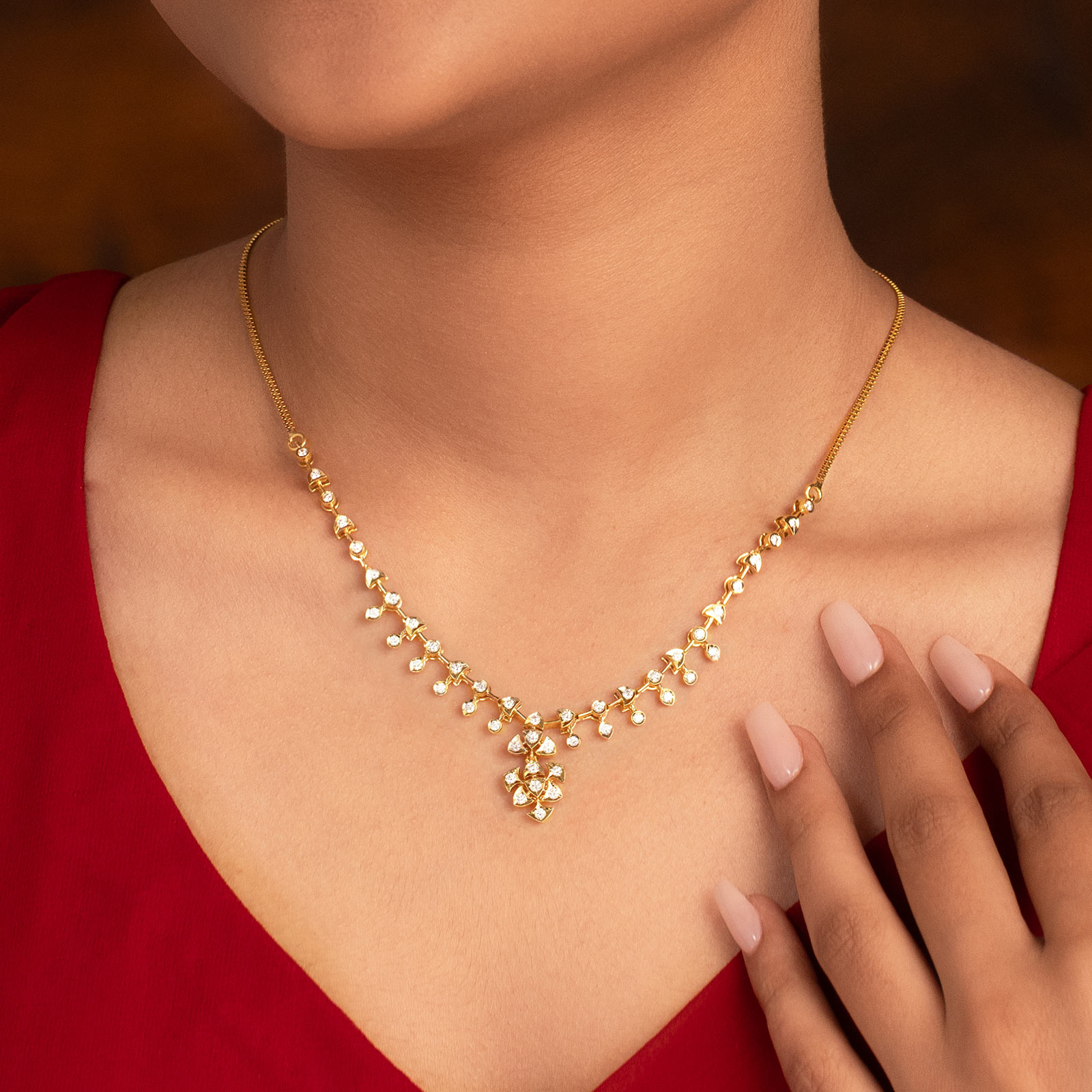 Sikku 22k Gold and Diamond Necklace