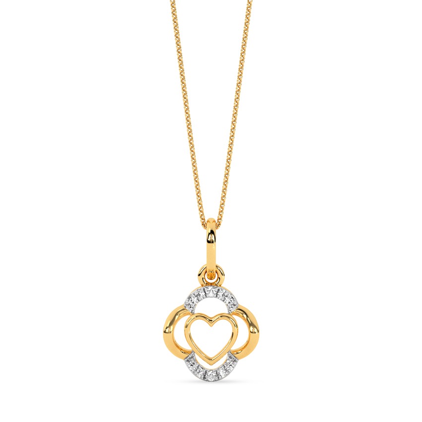 Flowery Heart Diamond Pendant