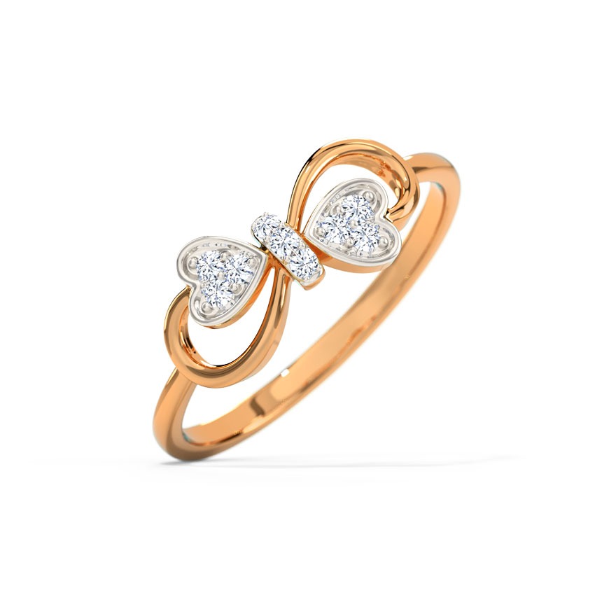 Gliding Diamond Heart Ring