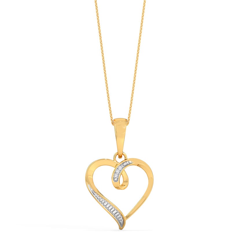 Twirl Heart Diamond Pendant