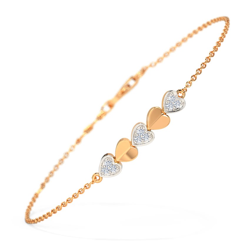 Fluttering Hearts Diamond Bracelet