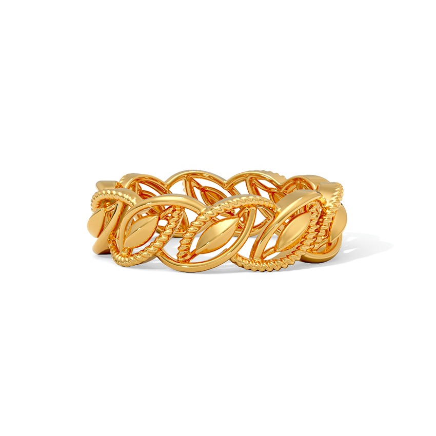 Leaf String Gold Ring