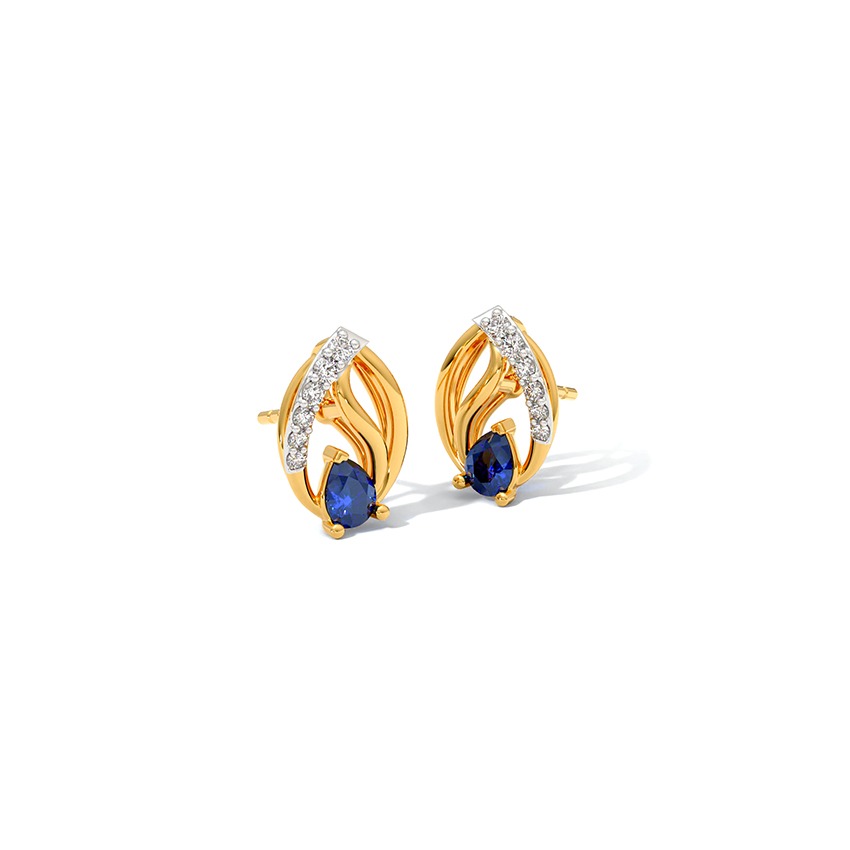 Dazzling Blue 9KT Gemstone Stud Earrings