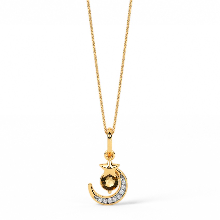 Star & Moon Gemstone Pendant