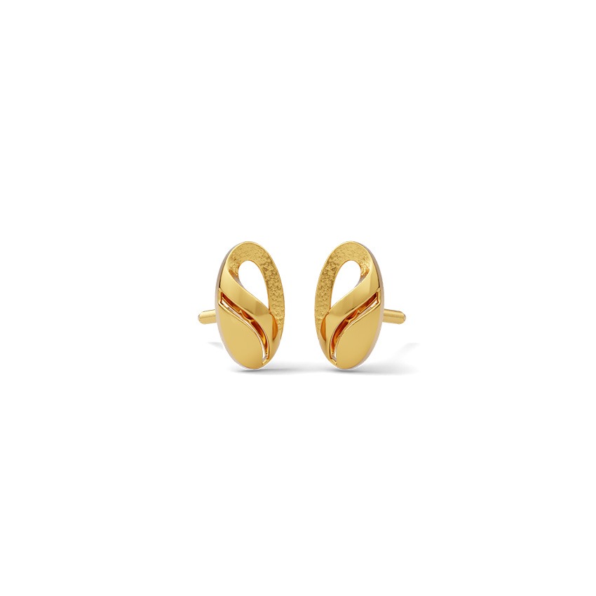 Qiyara 22KT Gold Stud Earrings