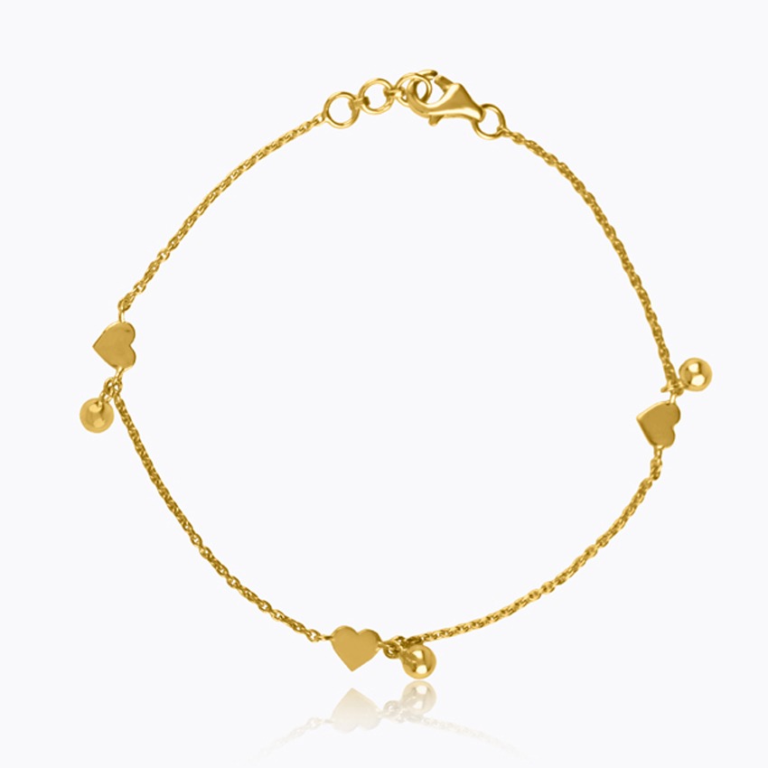 Heart Petal 22KT Gold Bracelets