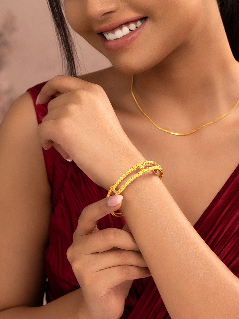 layering 22k gold bracelet for women