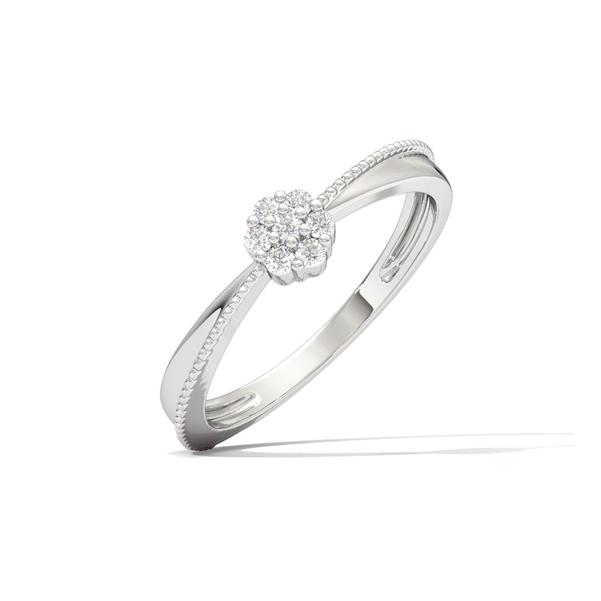 Flowers 925 Silver Diamond Ring