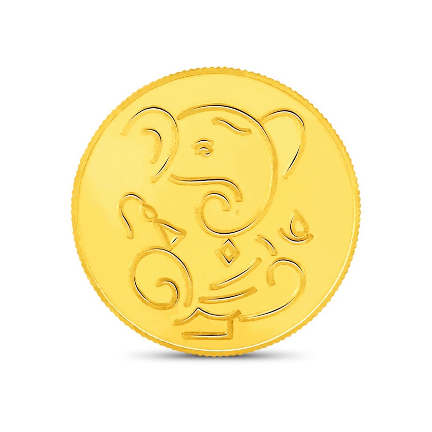 1g, 24Kt Lucky Ganesha Gold Coin
