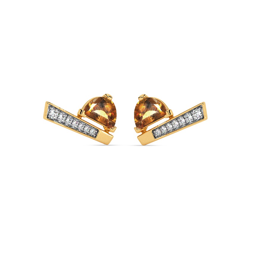 Sun Glance Gemstone Stud Earrings
