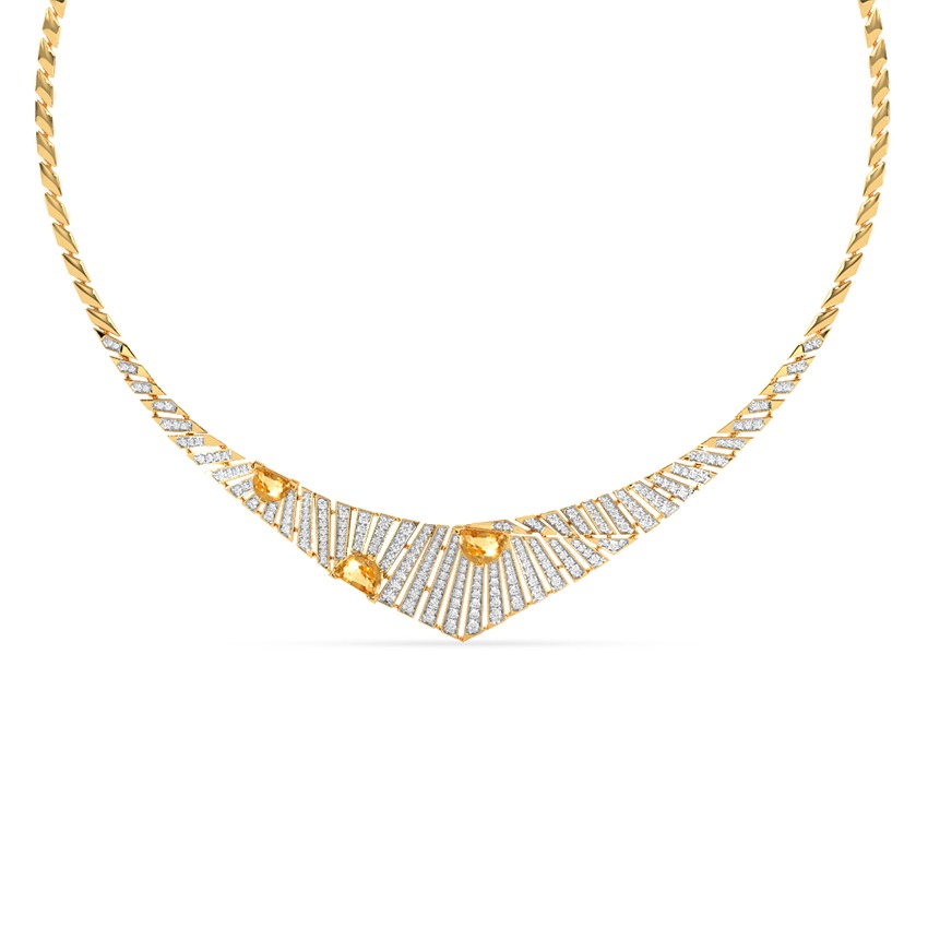 Golden Bleams Gemstone Necklace