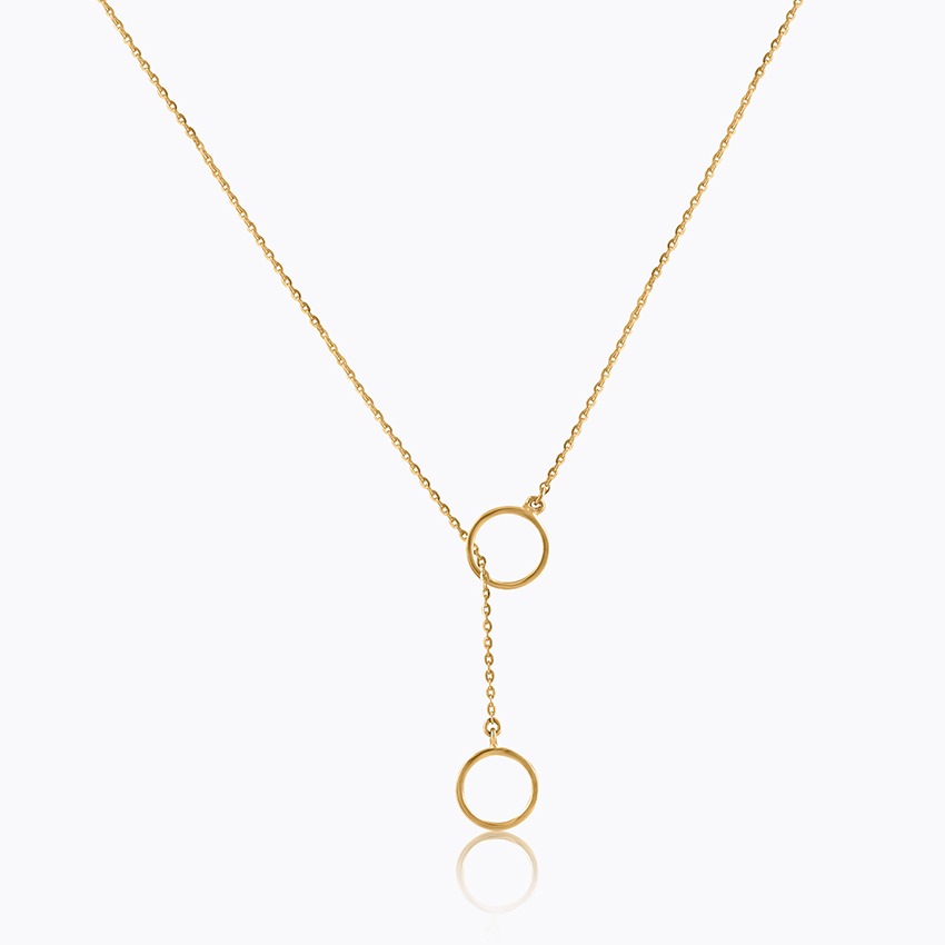 Dazzle Disc 22KT Gold Lariat Necklace