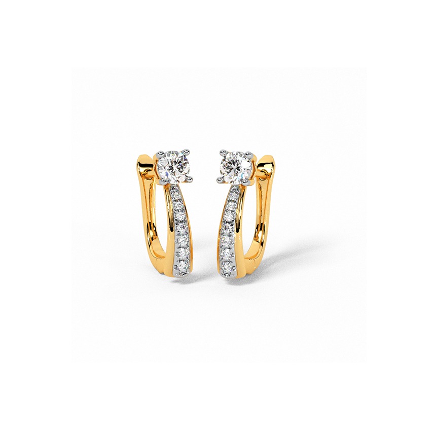 Reverie Solitaire Hoop Earrings