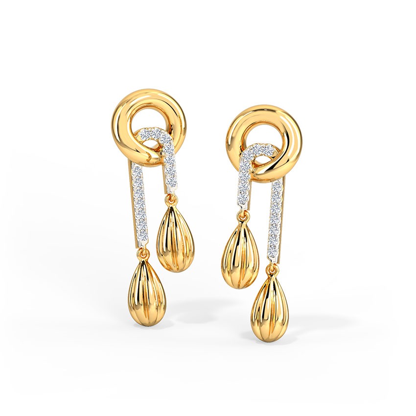 In Step Diamond Drop Earrings