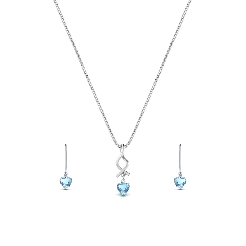 Metro Topaz Heart Matching Set