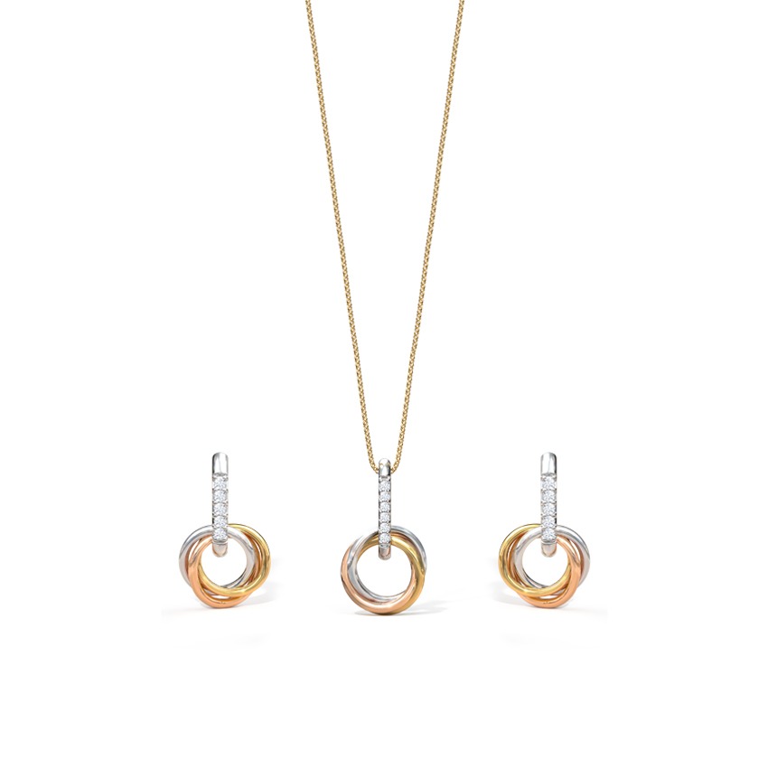 Zoey Entwine Diamond Pendant Set