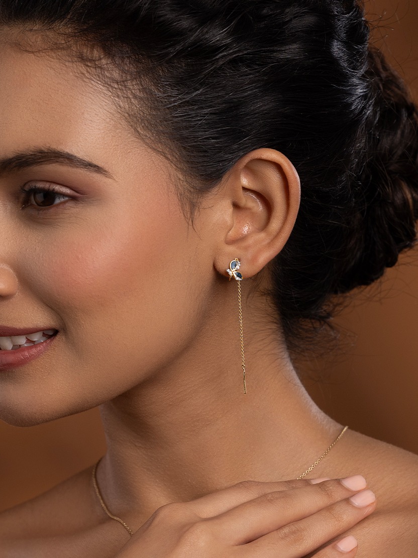 Butterfly sui dhaga earrings for women