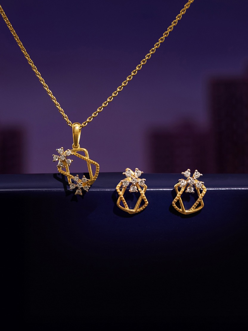 gold necklace earring set