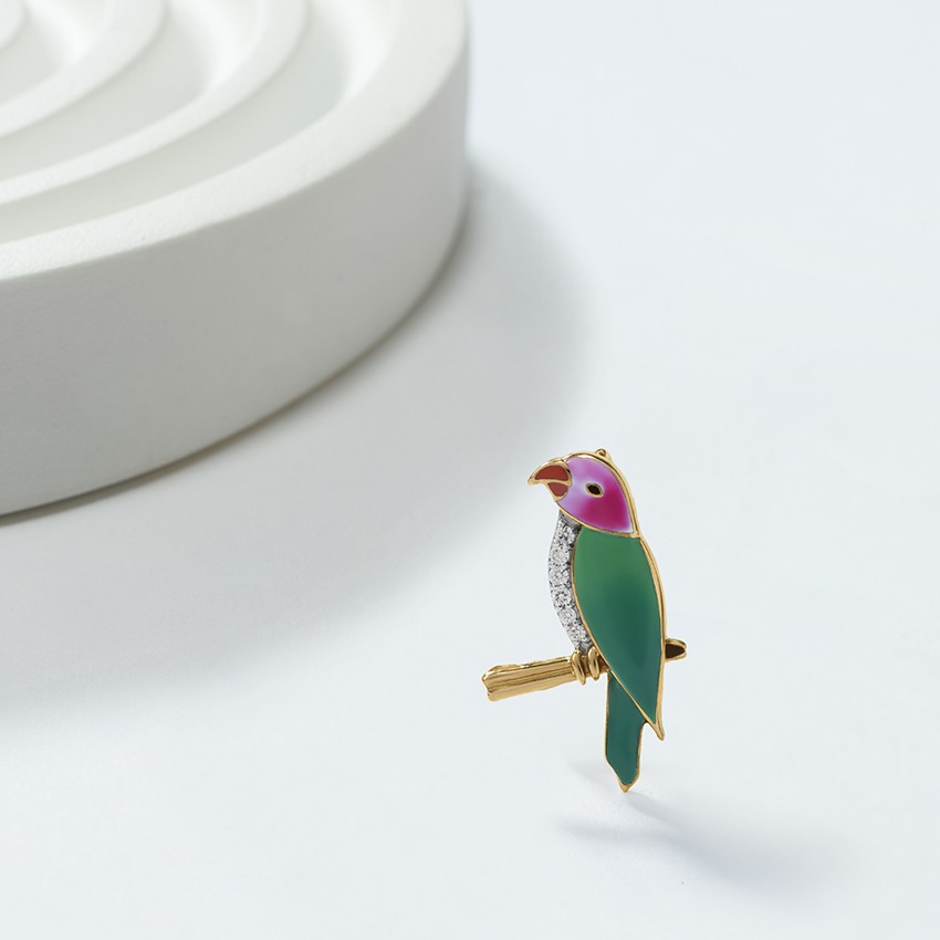 Parrot Diamond Convertible Brooch Pendant
