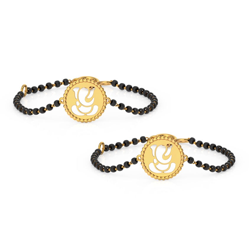Ganesha Baby Nazaria Gold Bracelet Set of 2