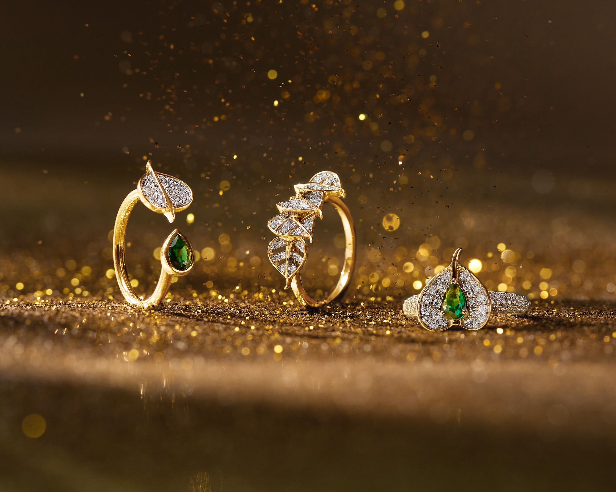 Green Stone rings