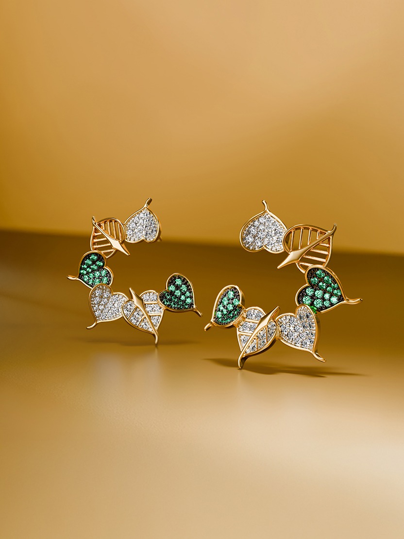 green stone studd earrings