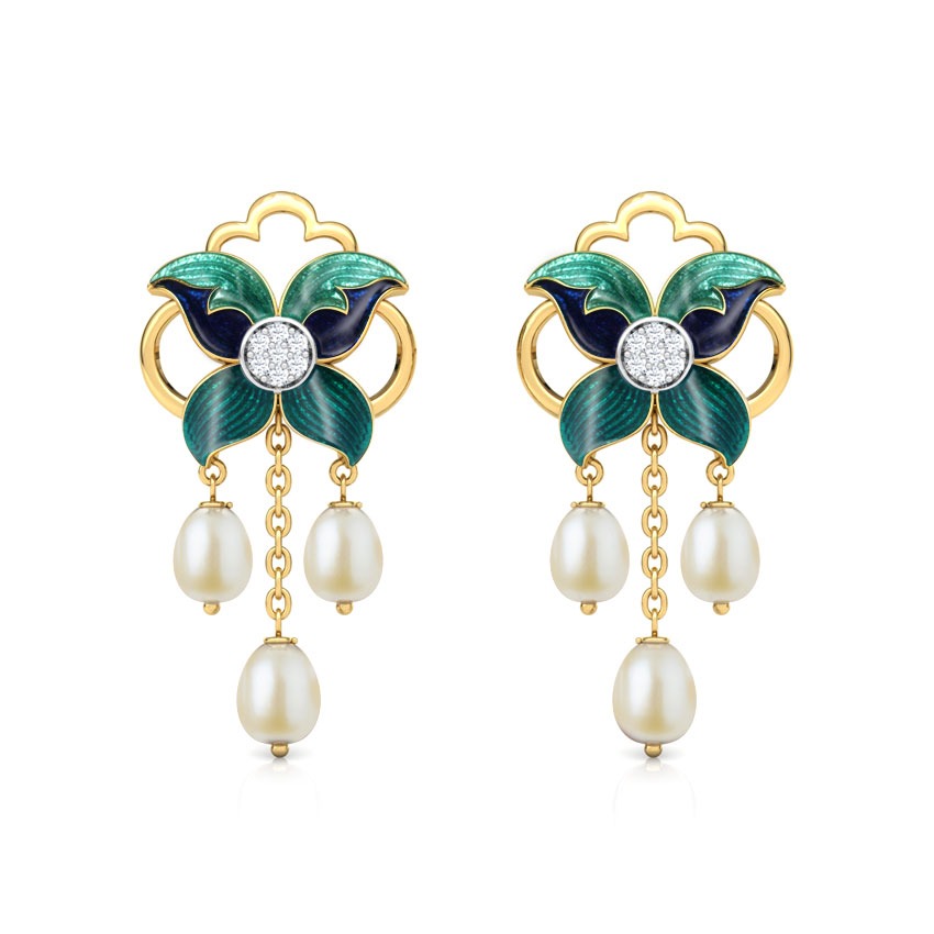 Aamira Iris Pearl Drop Earrings