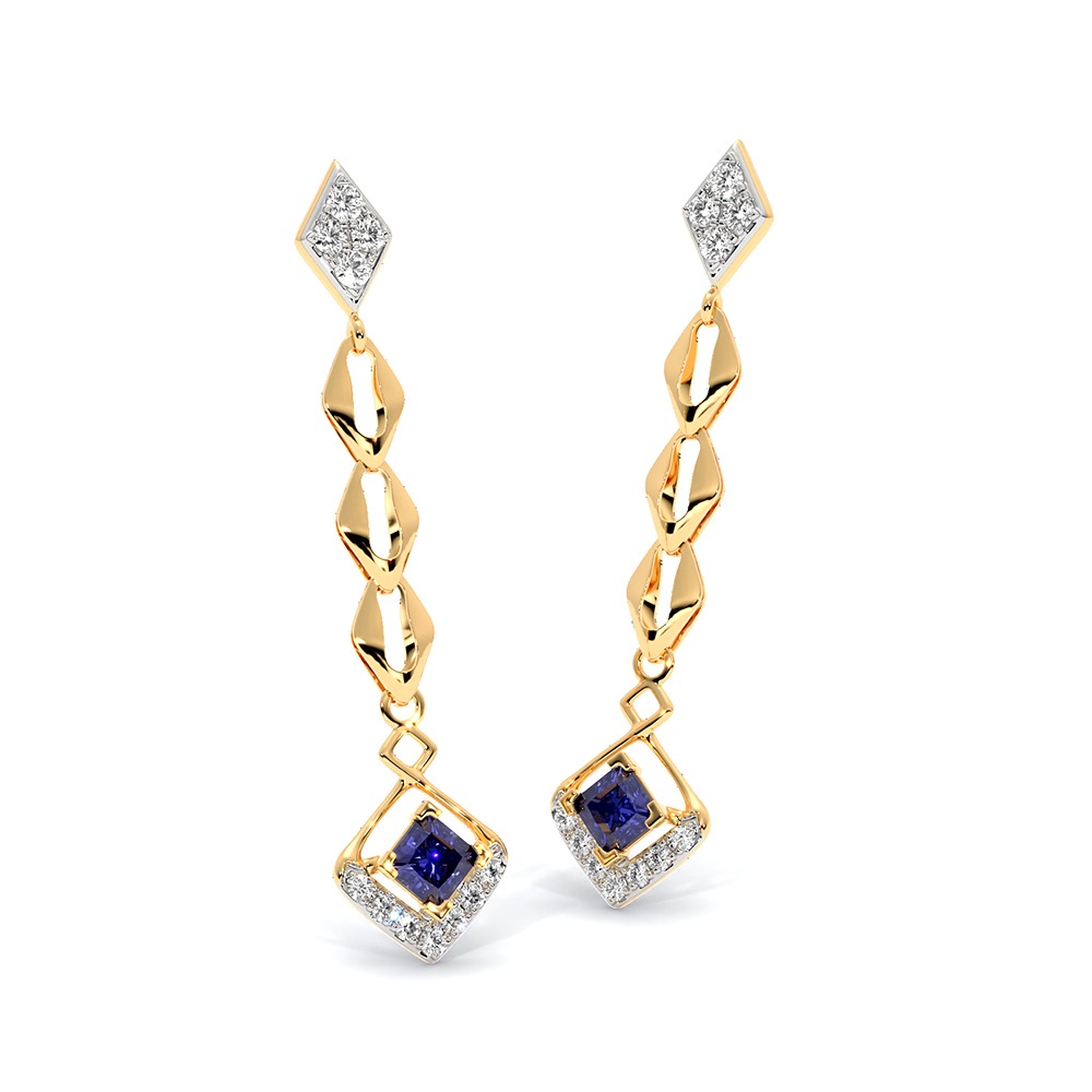Elven Radiance Gemstone Drop Earrings