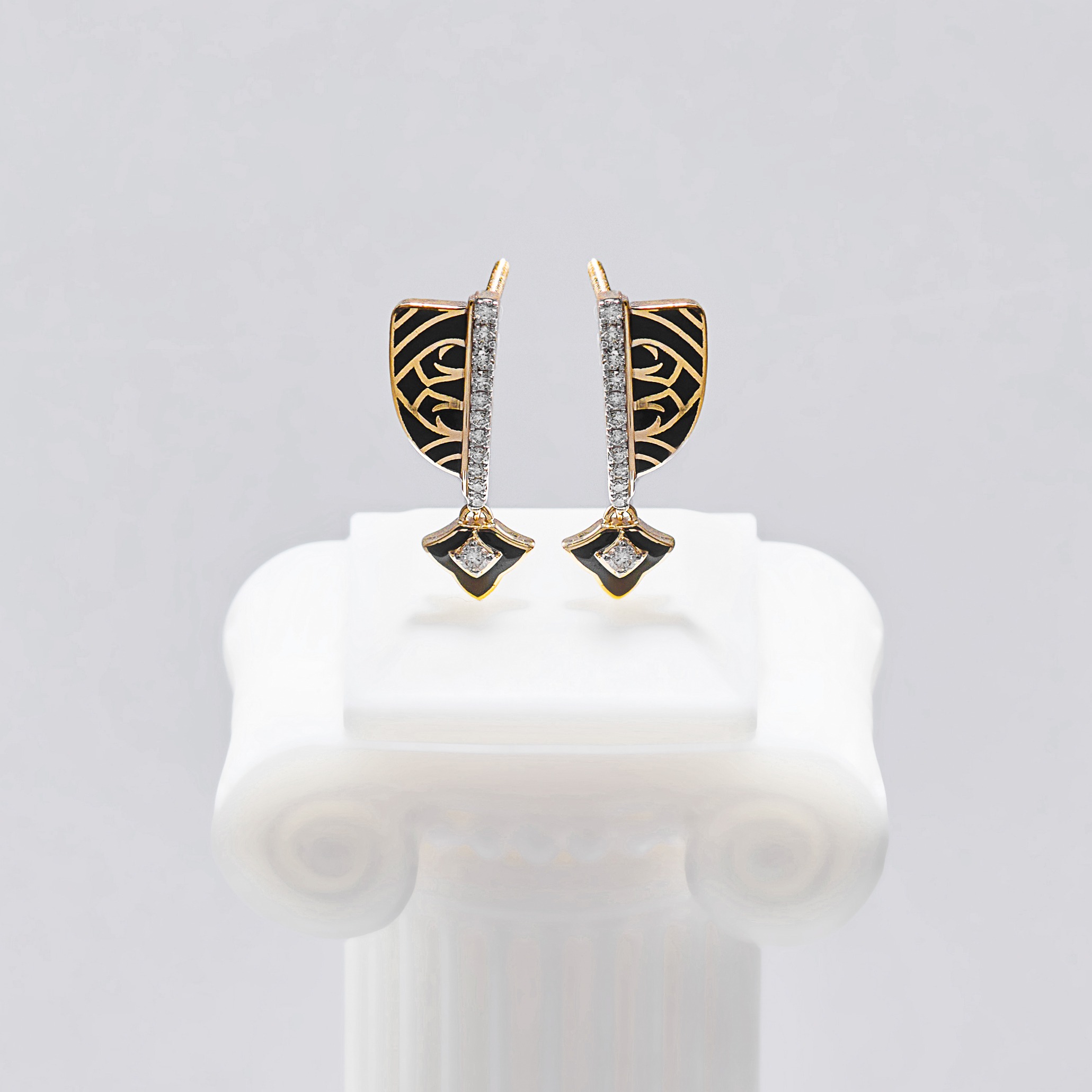 Raven Diamond Drop Earrings