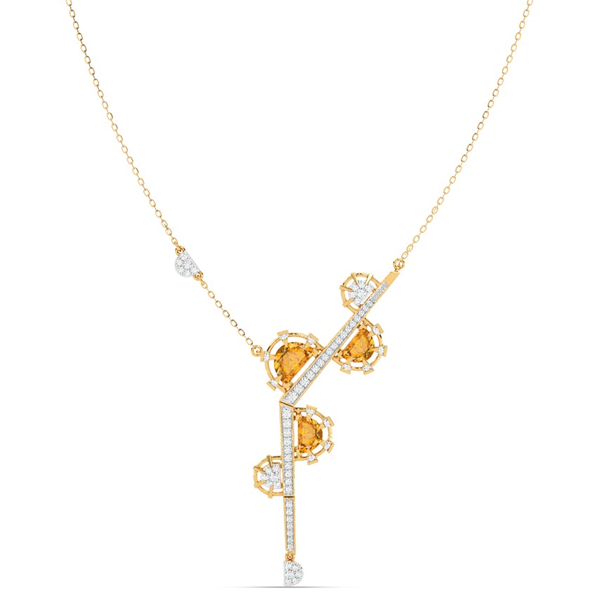 Sunlight Streaks Gemstone Lariat Necklace