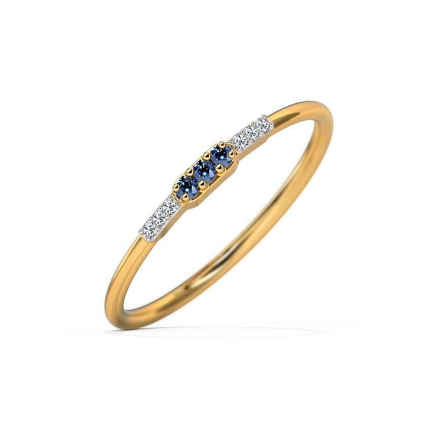 Linear Flare Gemstone Ring