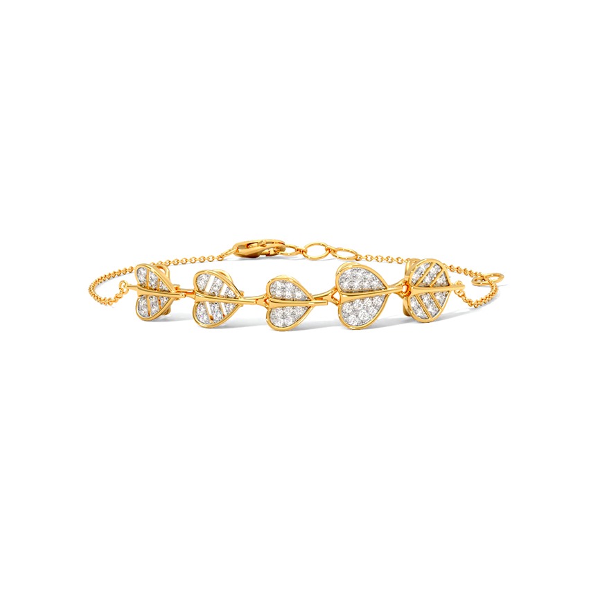 Peepal Leaf Trail Diamond Chain Bracelet
