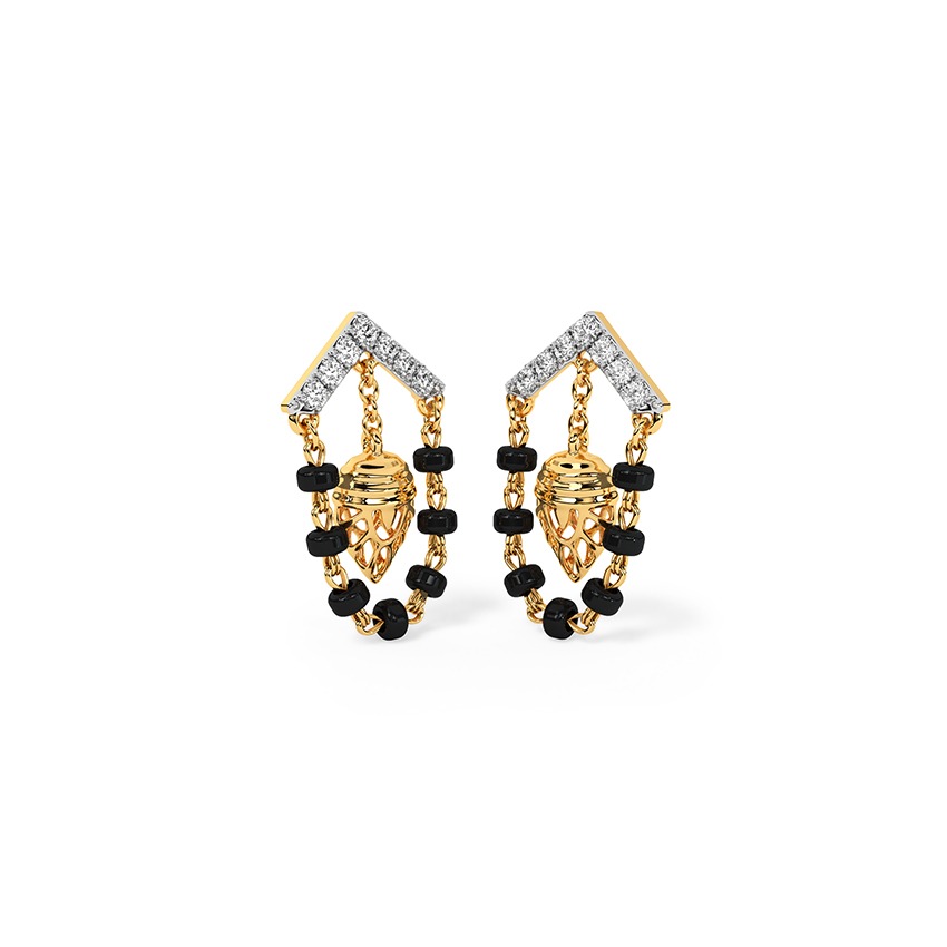 Ada Diamond Drop Mangalsutra Earrings