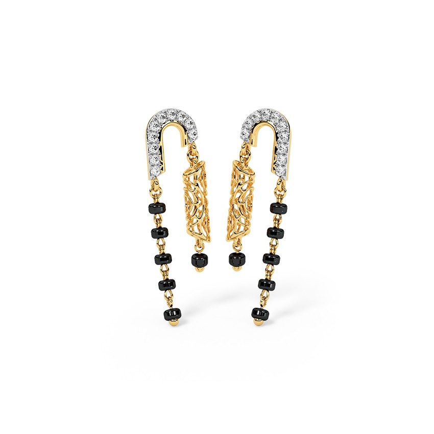 Isa Diamond Drop Mangalsutra Earrings