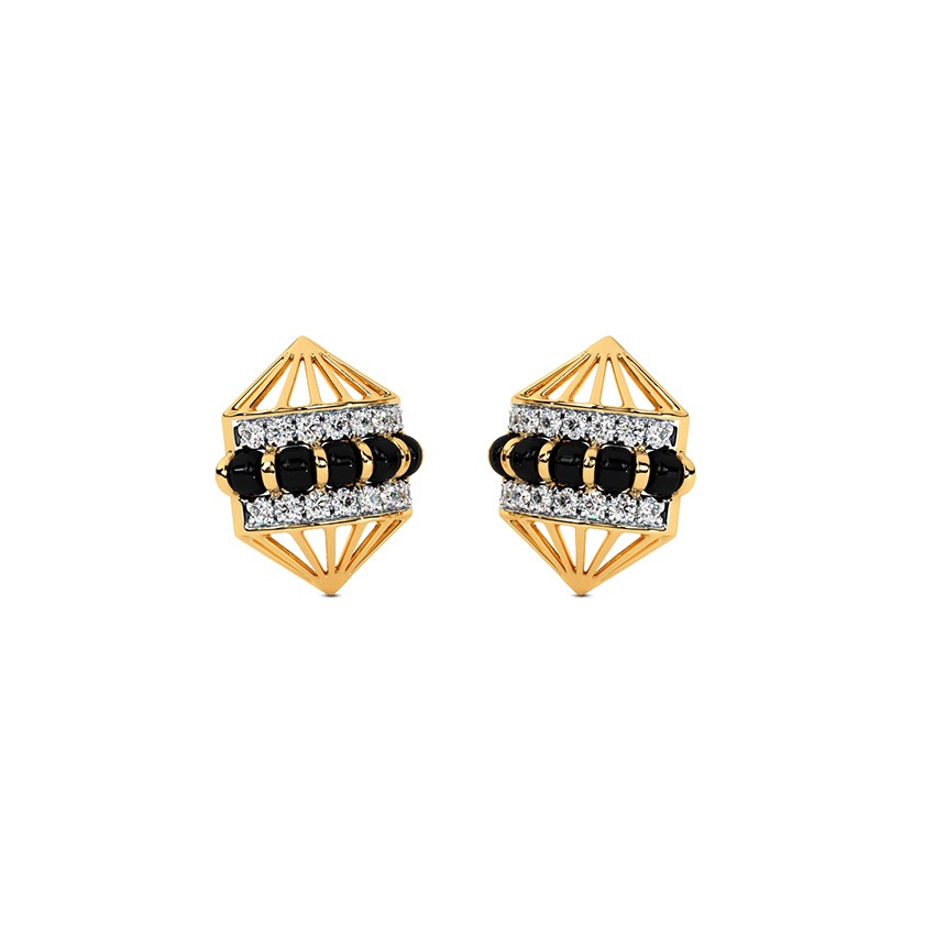 Hexa Diamond Mangalsutra Stud Earrings