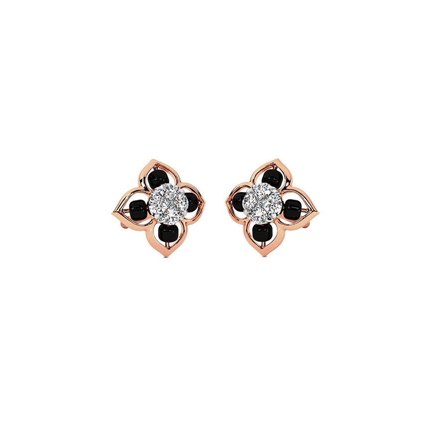 Floret Diamond Mangalsutra Stud Earrings