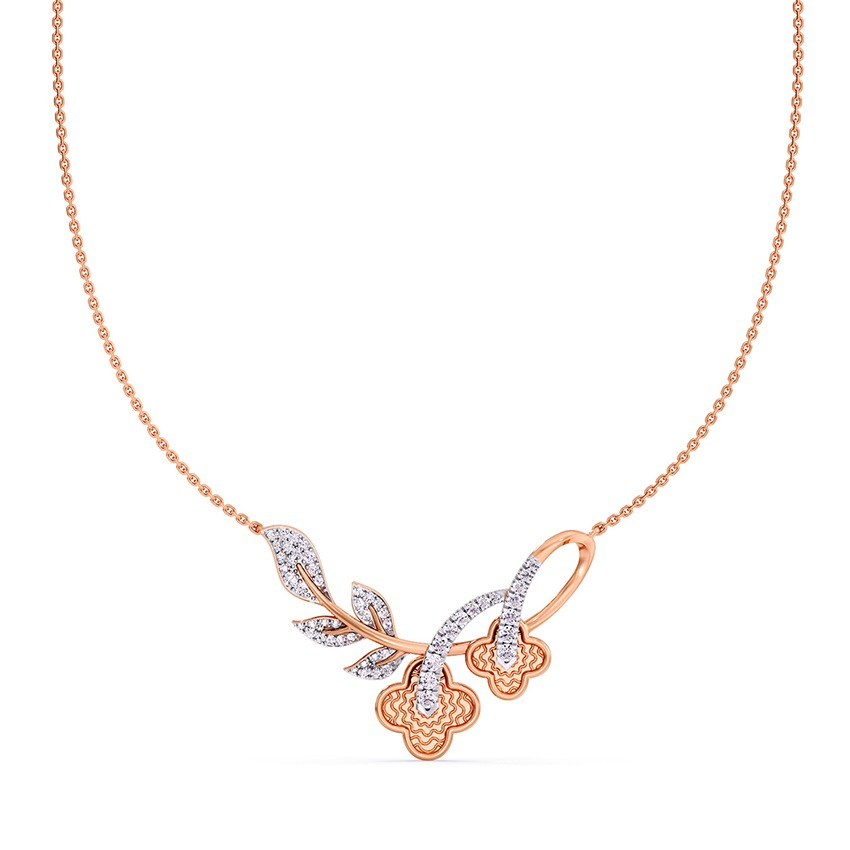 Petal Guilloche Diamond Necklace