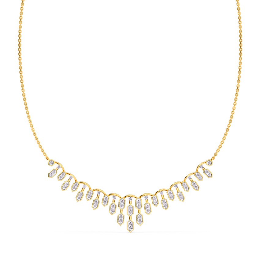 Radiant Hexa Diamond Necklace