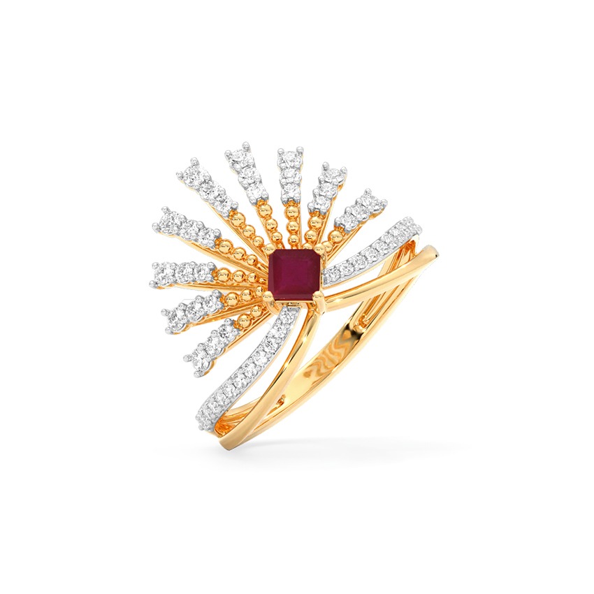 Red Beryl Gemstone Ring