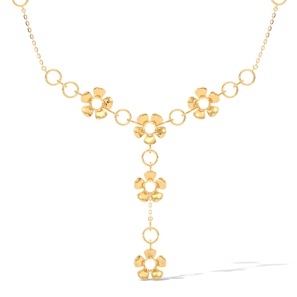 Bloom Essence 22KT Gold Lariat Neklace