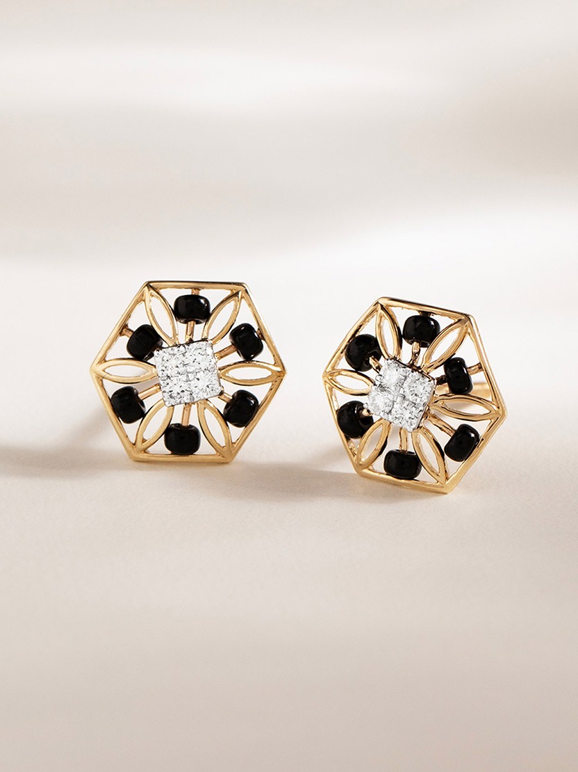 black beads earrings
