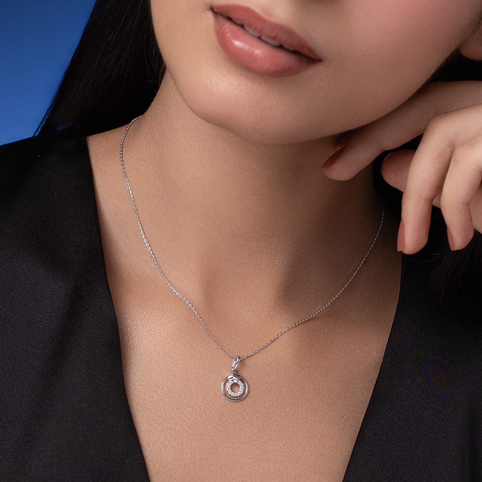 Flourish 925 Silver Diamond Necklace