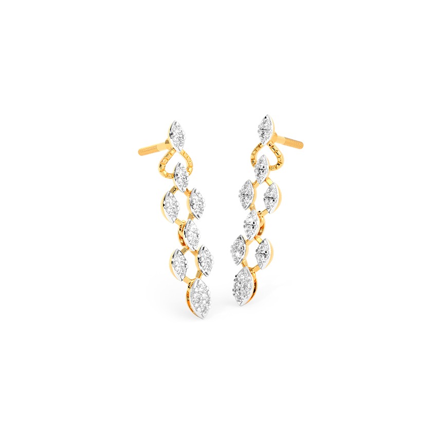Whimsical Vines Diamond Drop Earrings