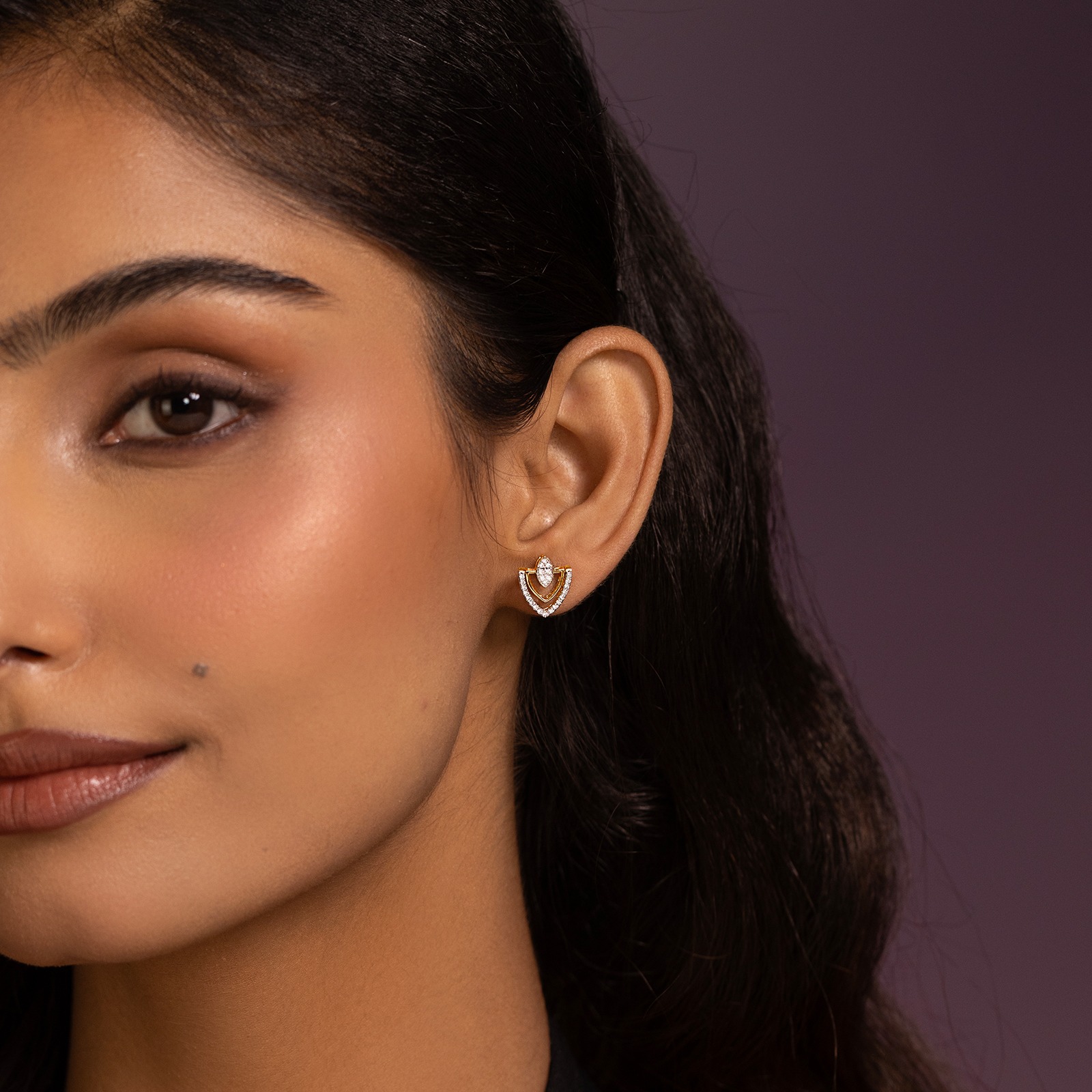 Flip Gleam Diamond Stud Earrings