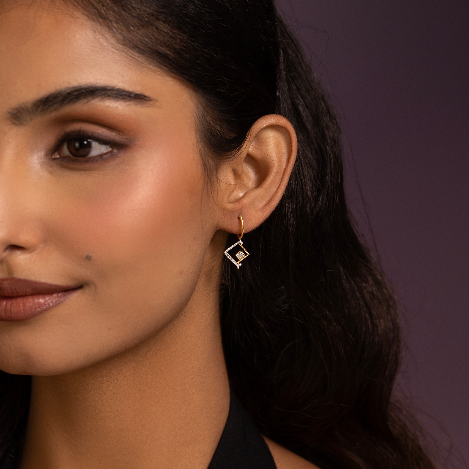 Azure Flip Gemstone Hoop Earrings