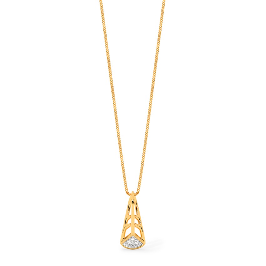 Triangle Edge 9KT Diamond Pendant