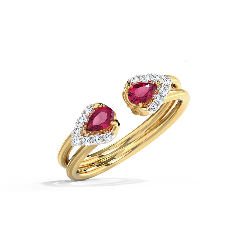 Rosy Drop Gemstone Ring